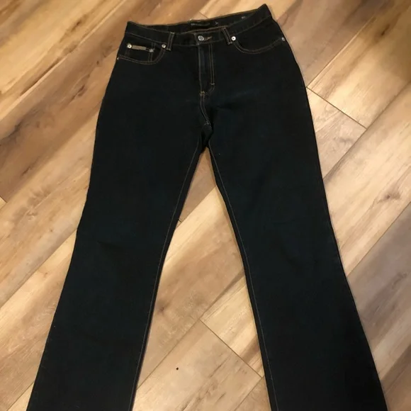 Calvin Klein Jeans Dark Blue Wash Boot Cut Size 8 32" Length - Picture 1 of 14